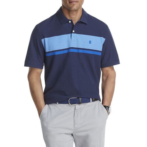 Izod Navy Blue Short Sleeve Polo Shirt Size Small NWT - Picture 1 of 4